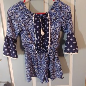 Girls blue romper